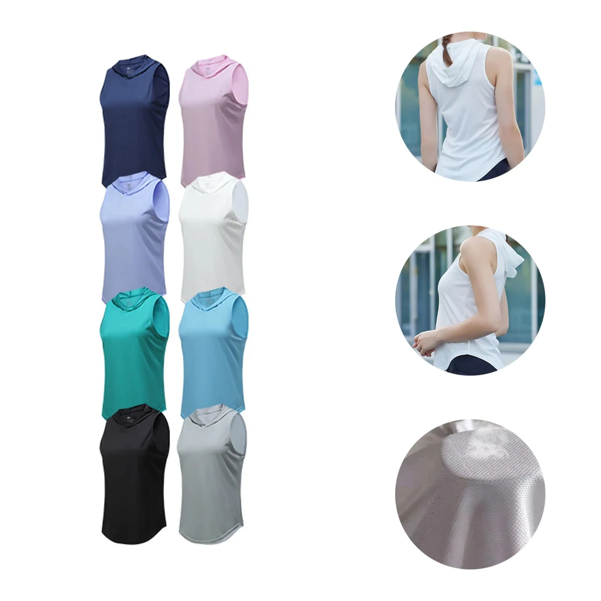 Women Breathable Hooded sports vest With Logo For Sport, Gym 1