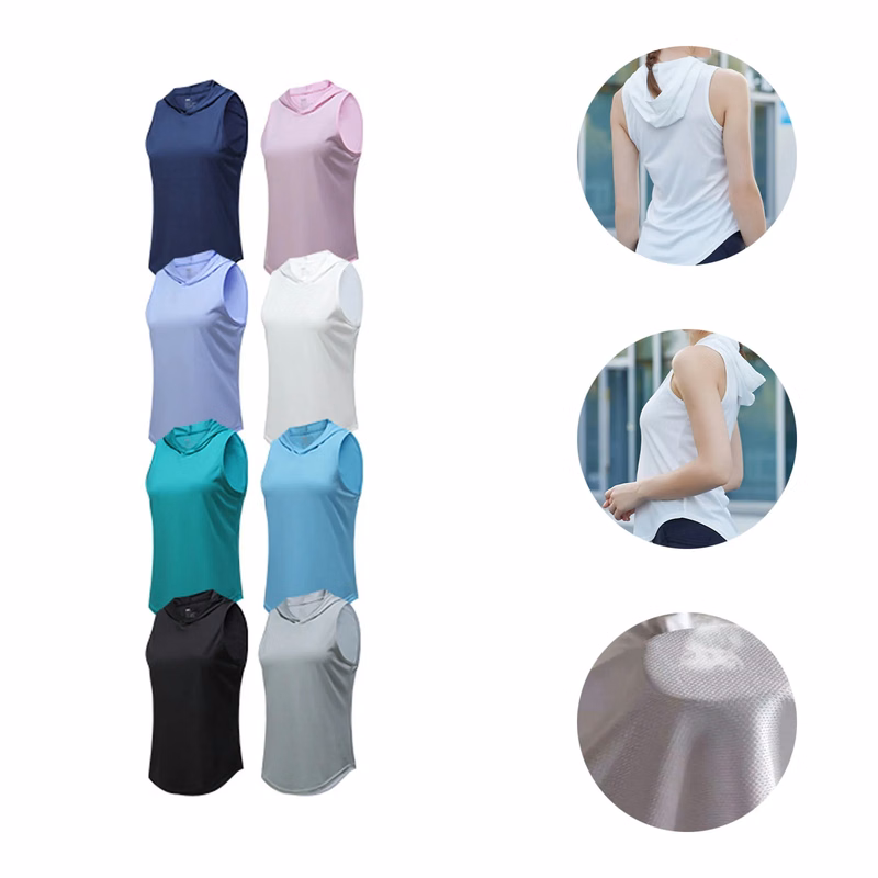 Women Breathable Hooded sports vest With Logo For Sport, Gym