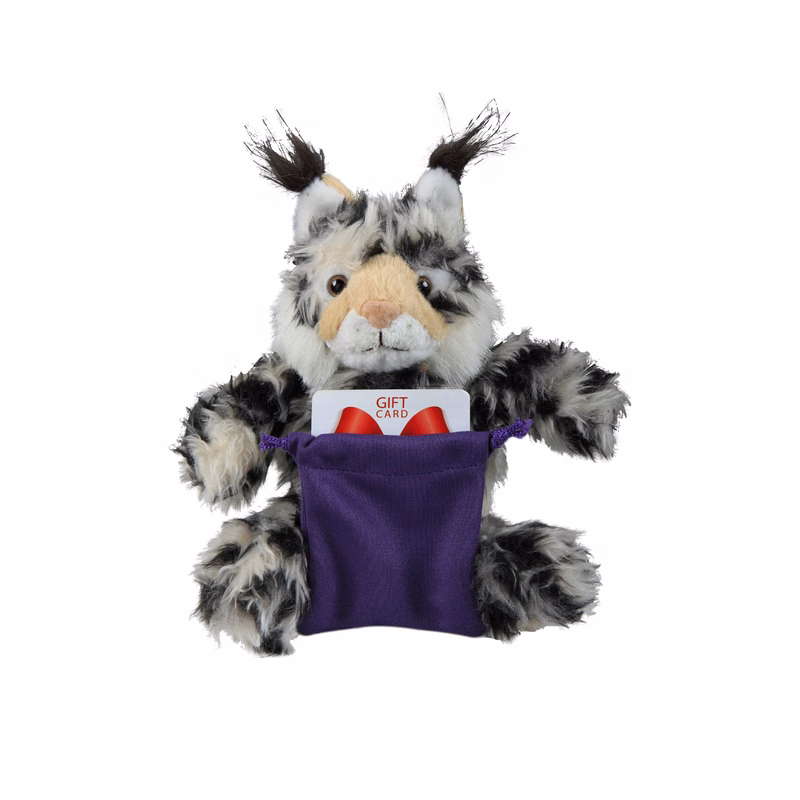 soft plush Lynx with gift card sack