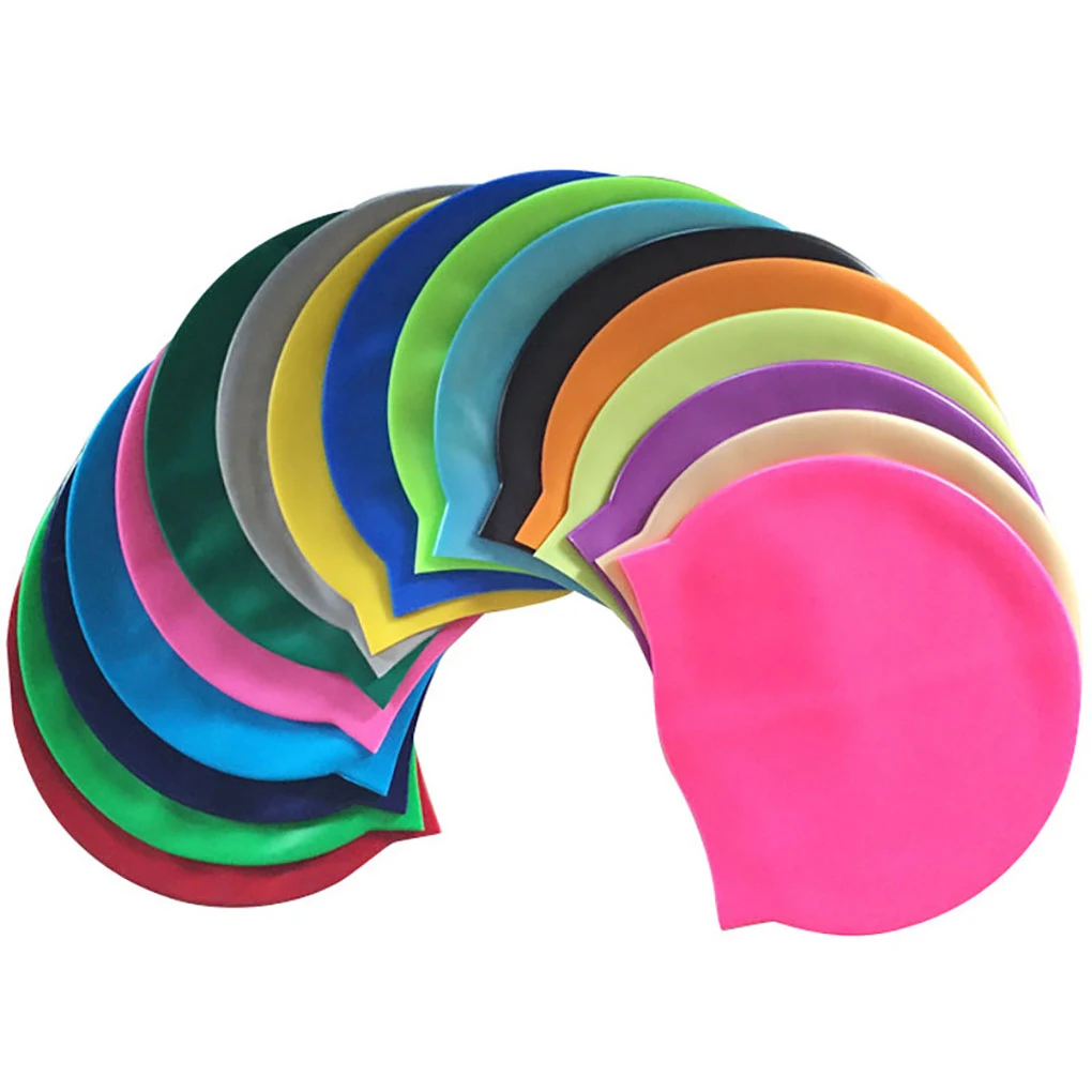 Adults Waterproof Comfortable Non-Slip Silicone Swimming Caps 1