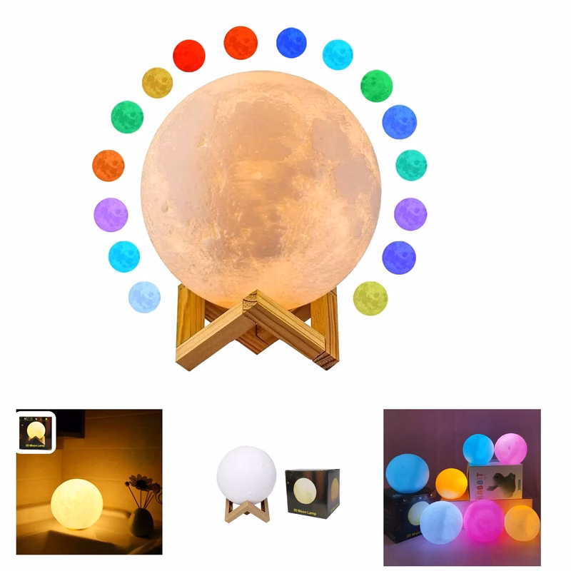 3D Color Changing Touch Control Night Moon Light Lamp