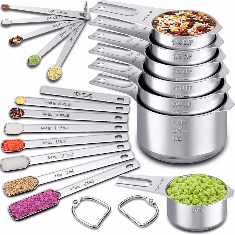 Stainless Steel Kitchen Measuring Cups And Spoons Set