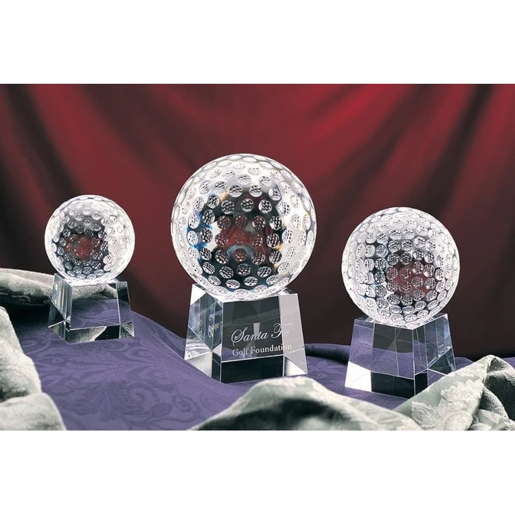 Designer Crystal Spinning Golf Ball on Base Award 1