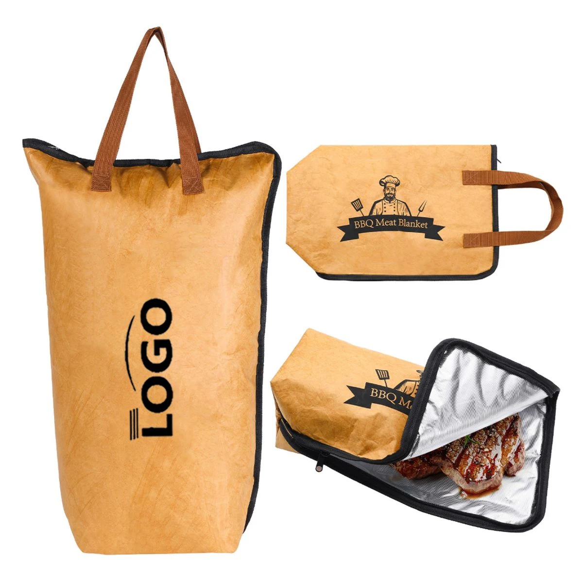 21" Dupont Paper Insulated Lunch Bag Reusable Foil 1