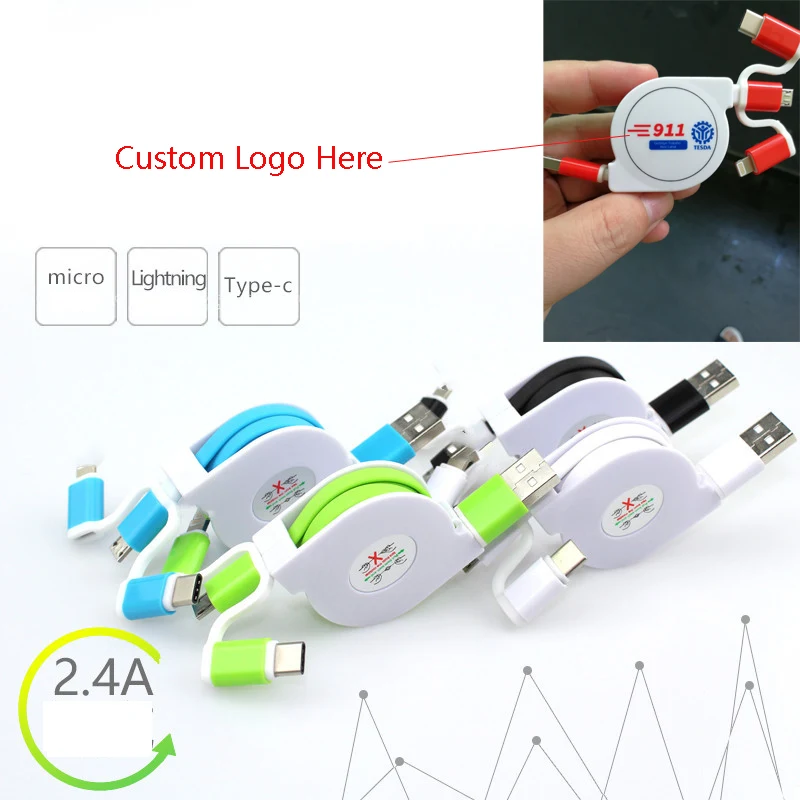 3 In 1 Retractable Multi 2.4A Fast Charging Cable 1