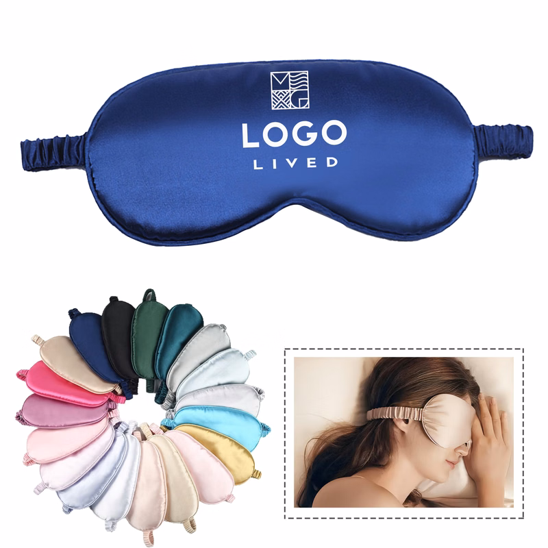 Full Color Imitation Silk Blackout Sleeping Eye Mask