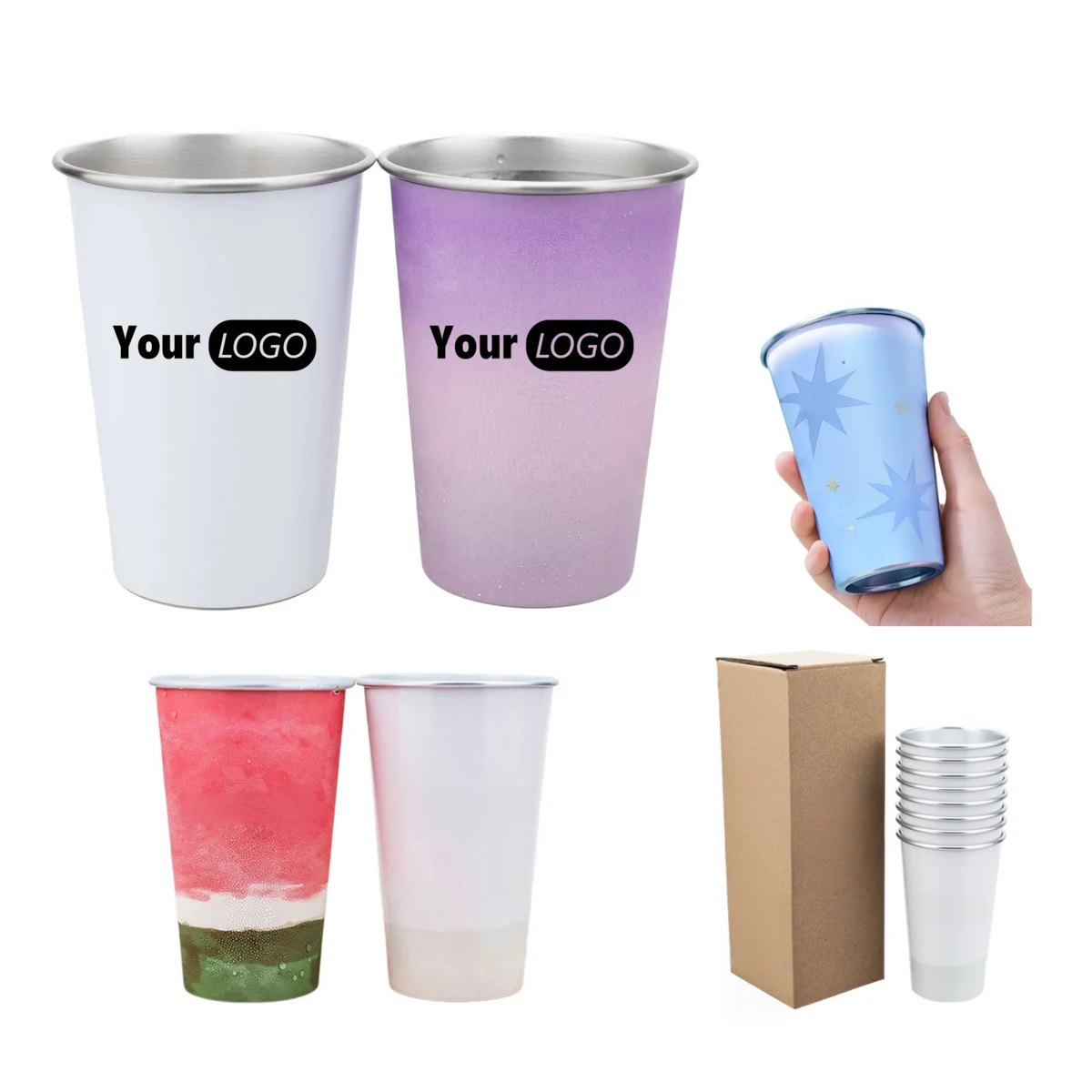 Custom Aluminum Color Changing Cup with Logo Printing 1
