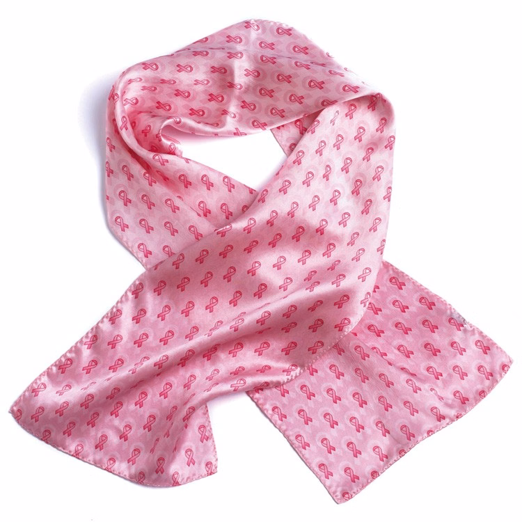 Pink Ribbon Silk Scarf