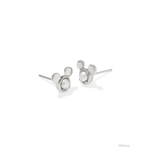 Kendra Scott Disney Silver Mickey Mouse Stud Earrings in Freshwater Cultured Pearl 1