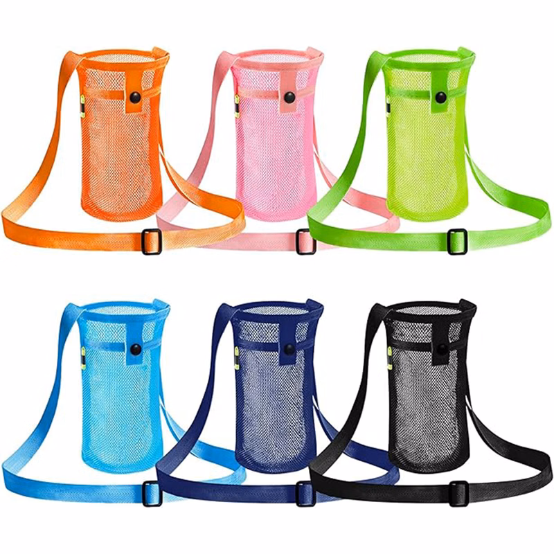 Portable Mesh Crossbody Bottle Holder Bag