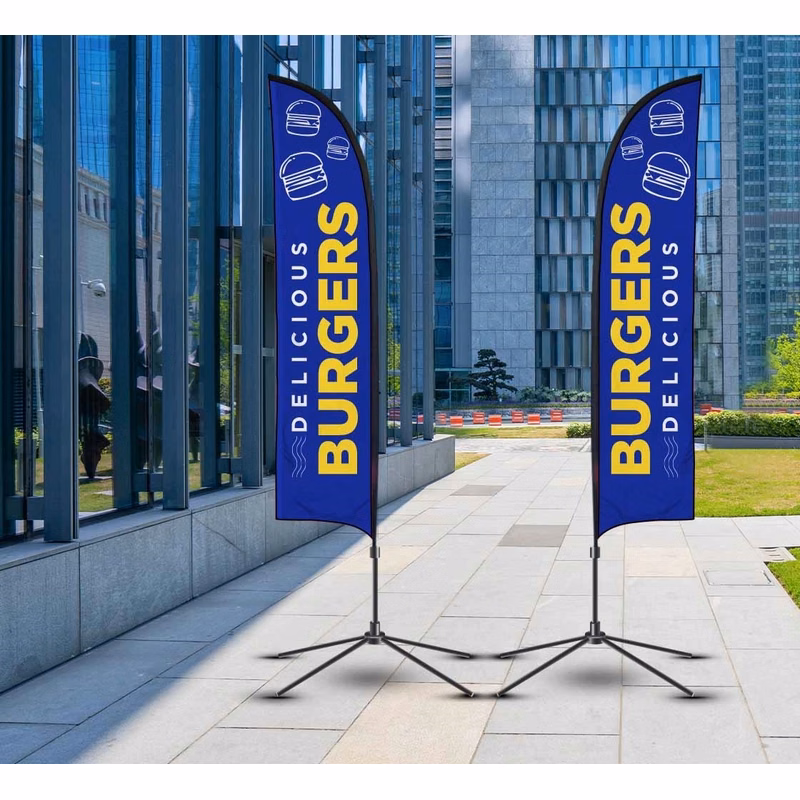 Blade Flags, Double sided with cross base (2.25ft x 11.5ft)