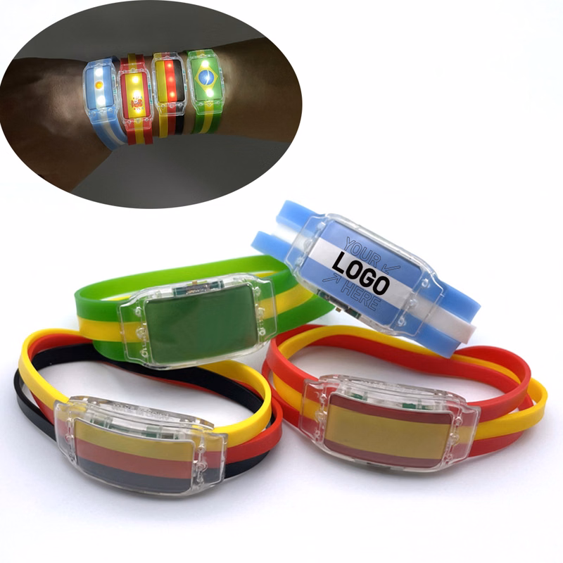 Qatar World Cup National Flag LED Silicone Wristband
