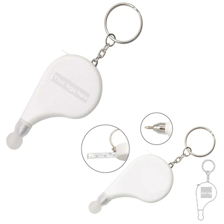Keychain with Tape Measure and Ball Pen 1