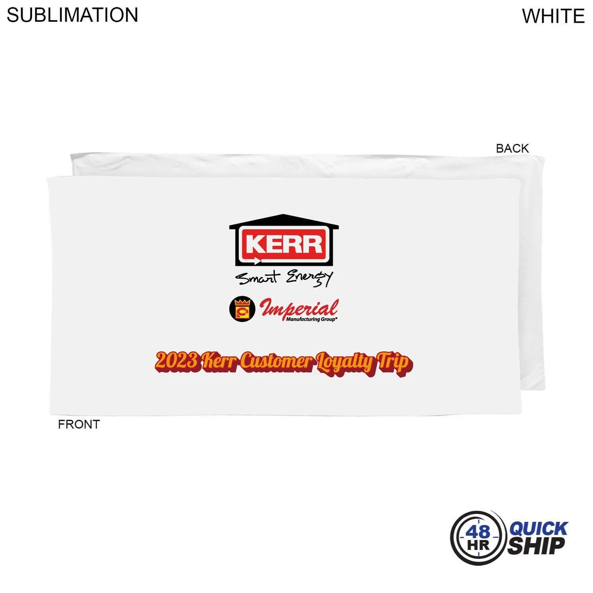 48Hr Quick Ship - Heaviest Weight, Plush Velour Terry White Beach Towel, 30x60, Sublimated 1