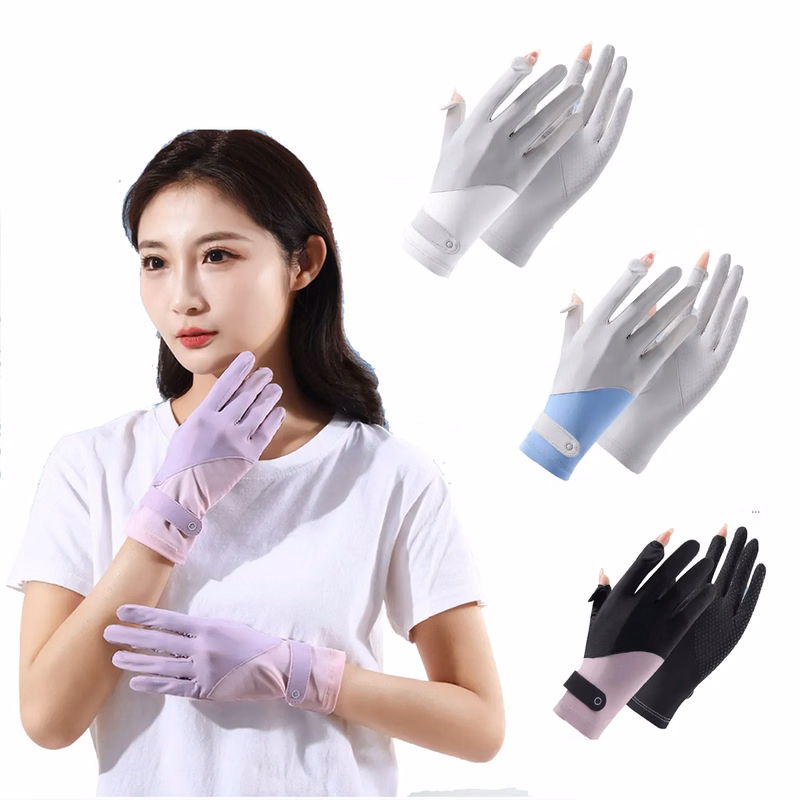 Ice Silk Breathable Fingerless Gloves