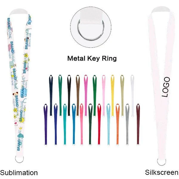 3/4" Polyester Lanyard W/ Metal Key Ring (Sublimation) 1