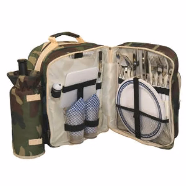Fashionable 4 Person Camouflage Picnic with Wine Bag