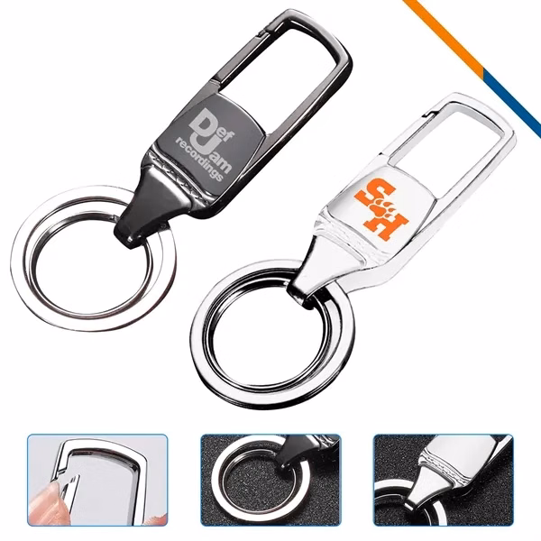 Custom Metal Dual Ring Keychain with Strong Zinc Alloy — Durable Work Essential
