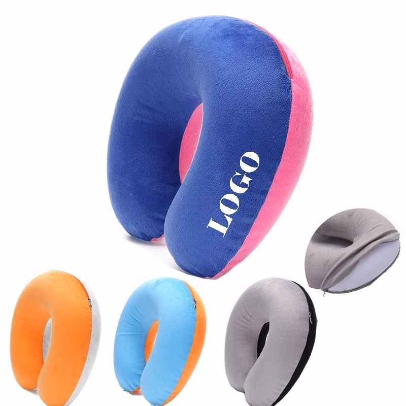Plush Travel Neck Pillow with double color