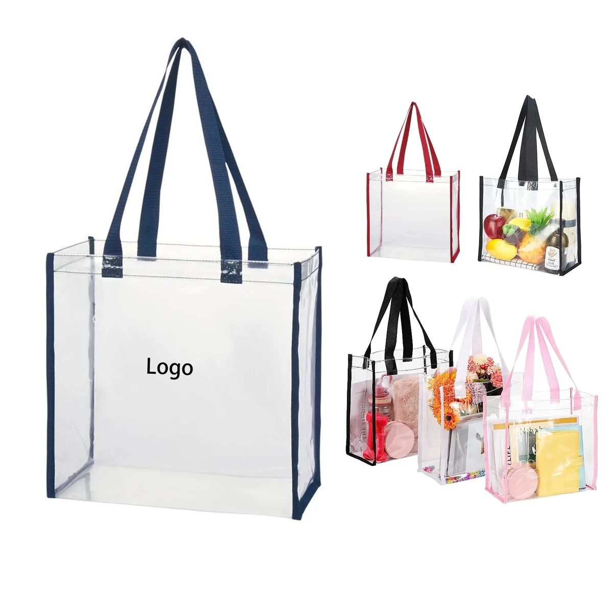 MOQ50 11.8" Square Transparent Tote Bag 1