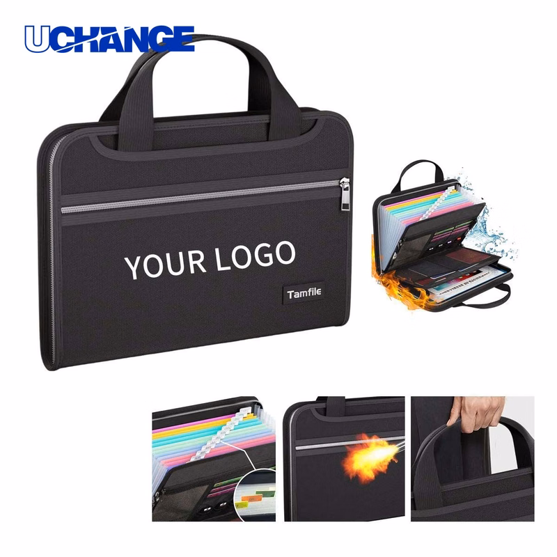 Fireproof Accordion File Folder Organizer with Handle