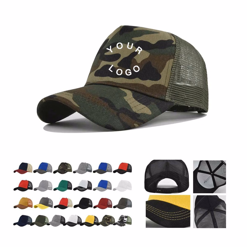 Durable 5 Panel Trucker Hat with Breathable Mesh Back