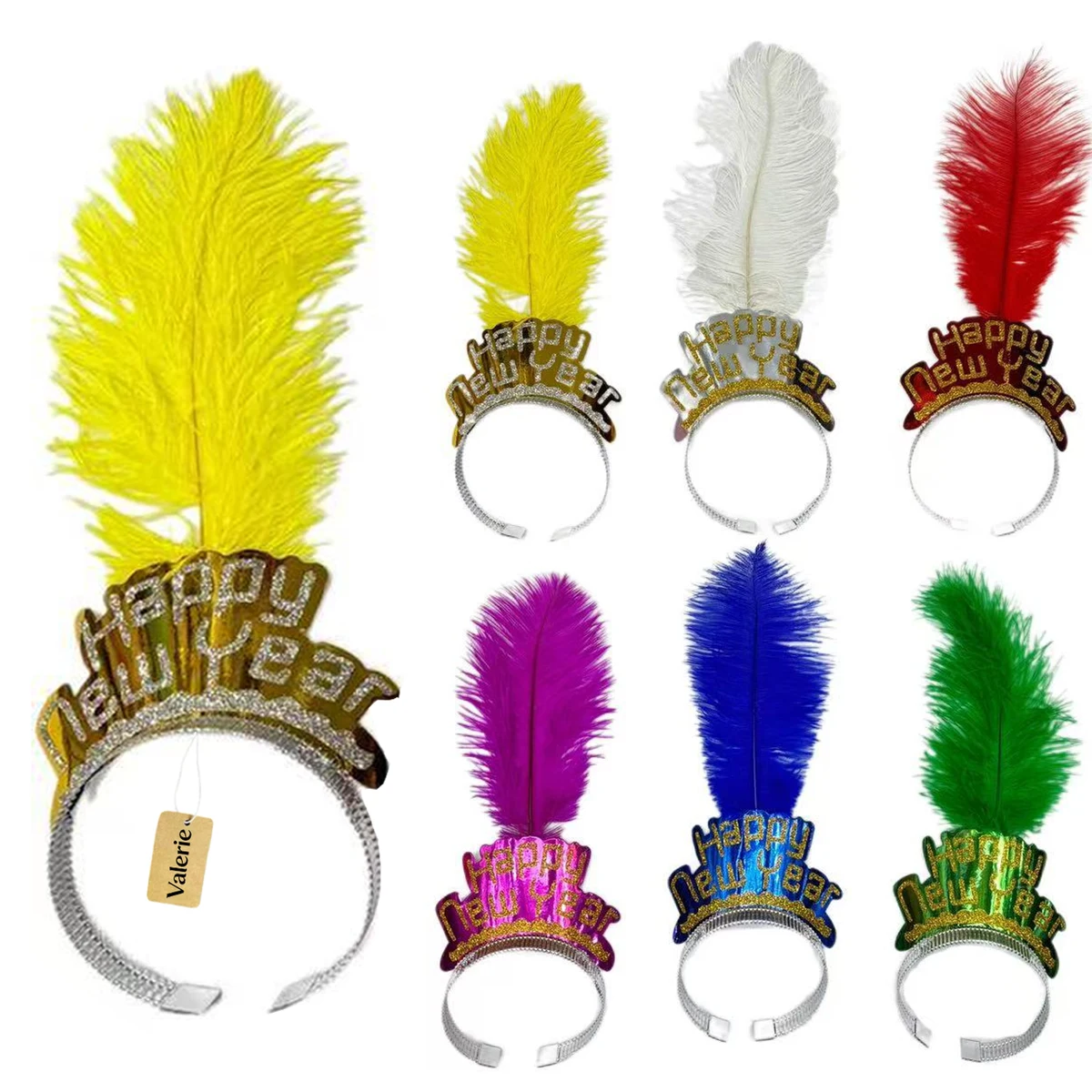 Happy New Year Feather Headband 1