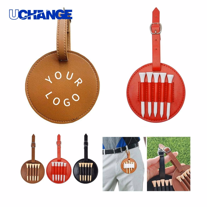 Durable PU Leather Golf Tee Pouch Organizer