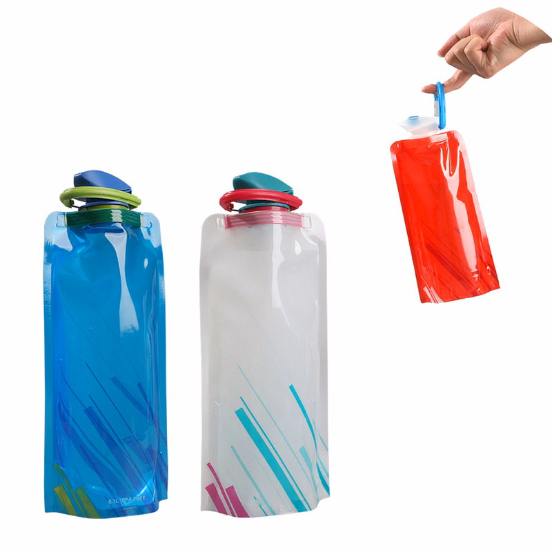 700ML Travel Water Bag Folding Water Bottle