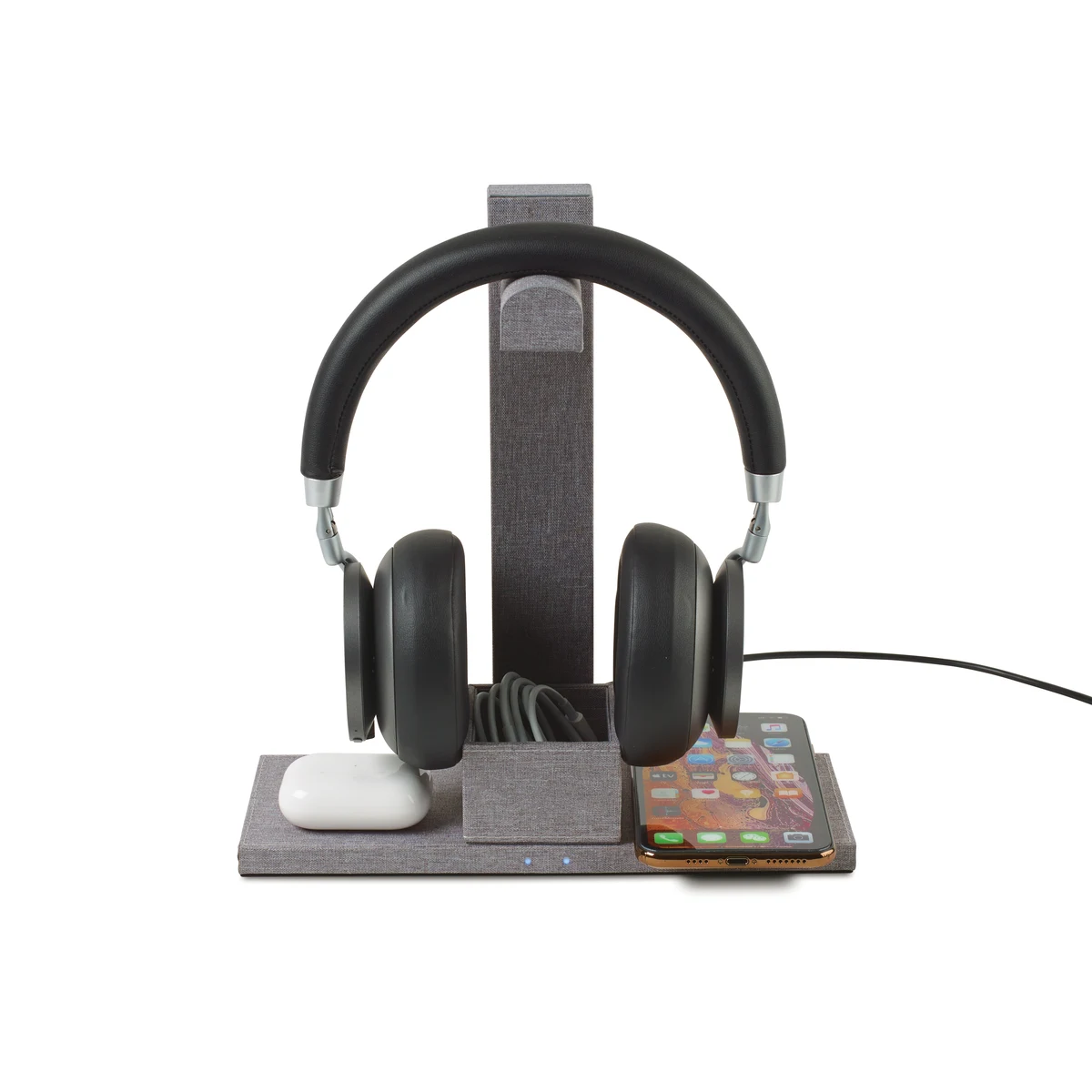Truman Dual Wireless Charger and Headphone Stand 1