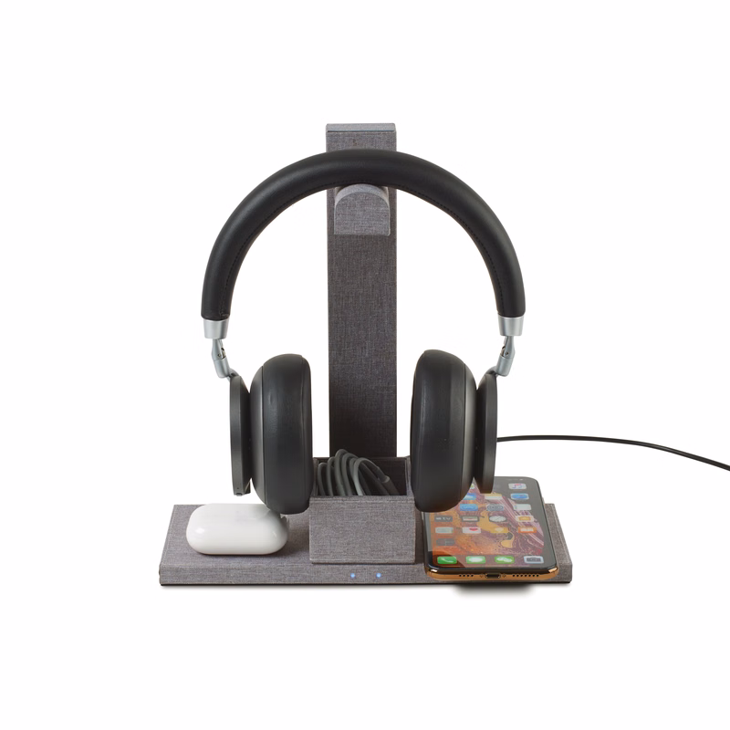 Truman Dual Wireless Charger and Headphone Stand