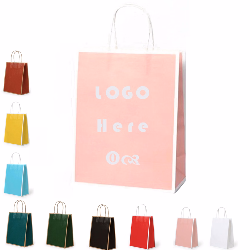 Colorful Handle Kraft Bag
