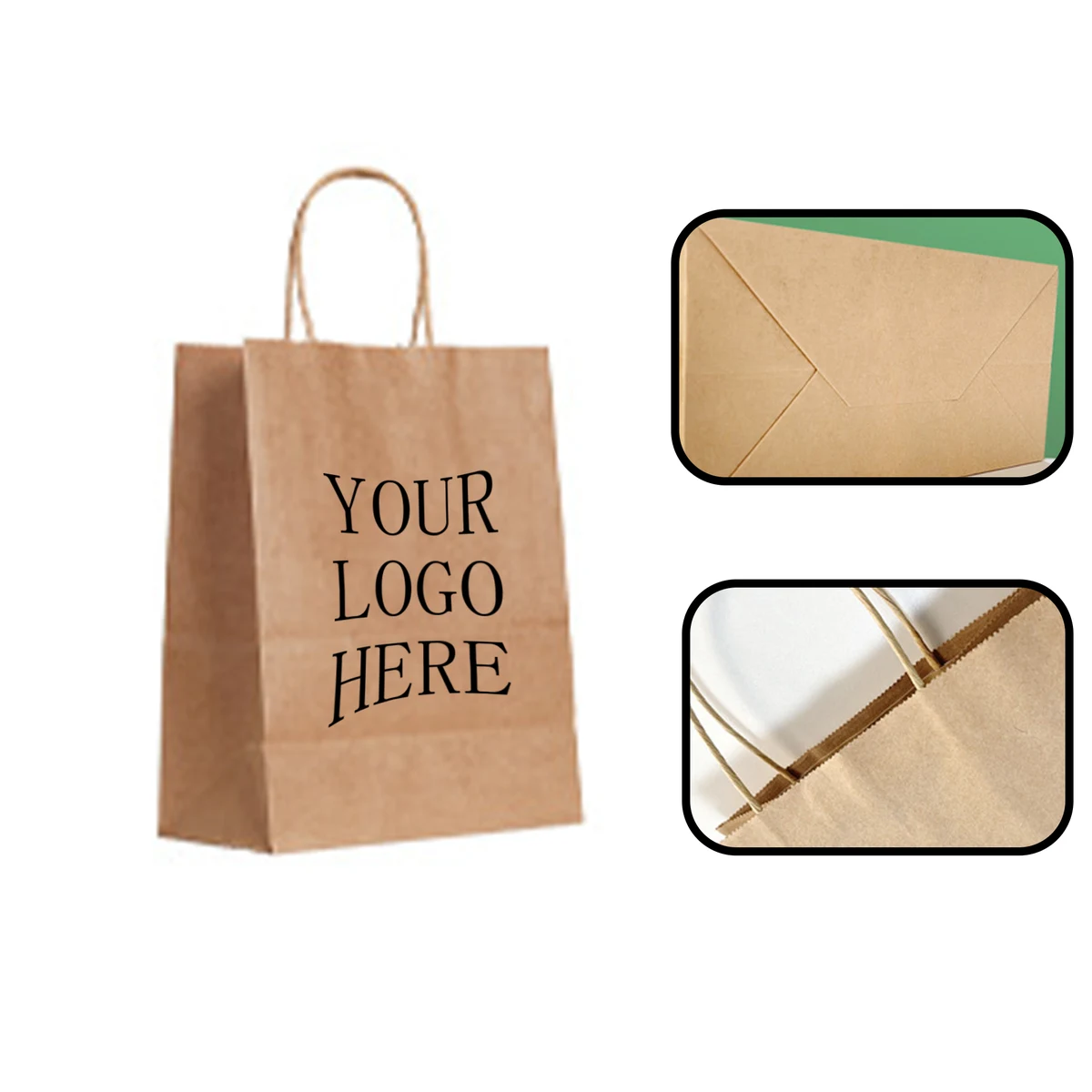 MOQ 20 PCS Kraft Paper Shopping Bags 1