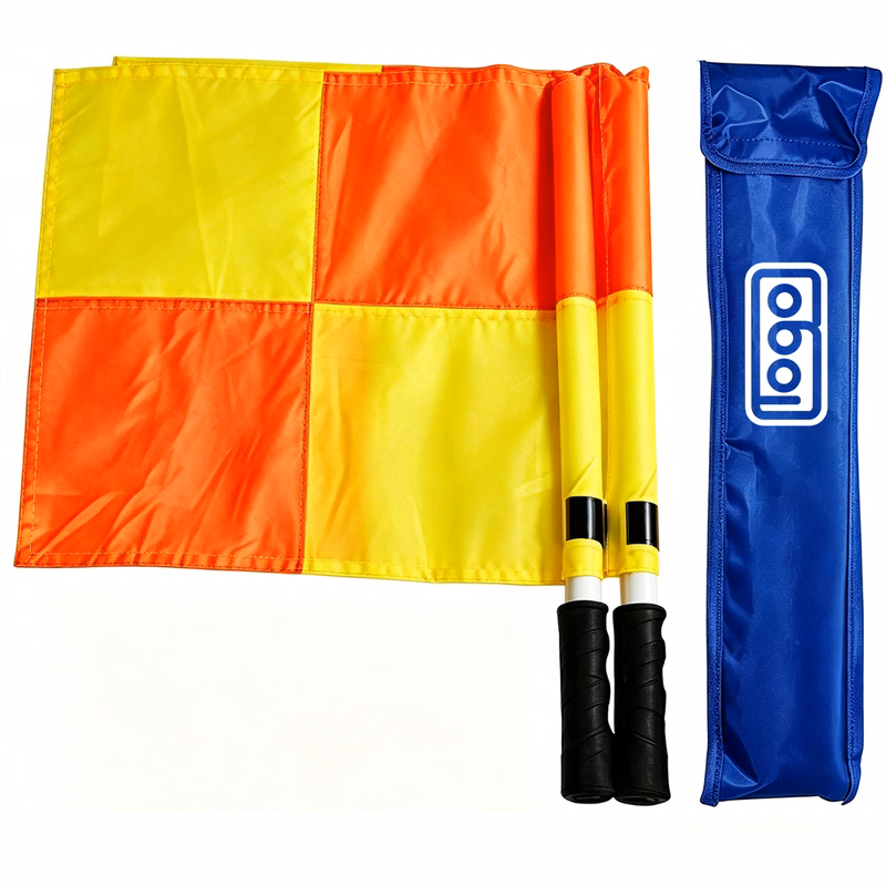2Pcs Football Referee Flag Set with Storage Bag