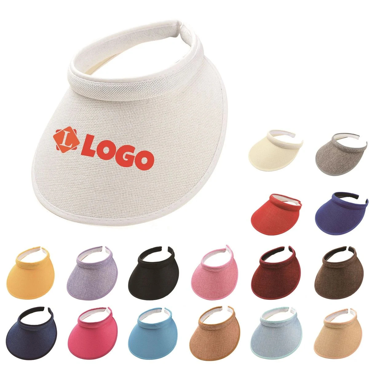Cotton And Linen Wide Brim Summer Sun Visor 1