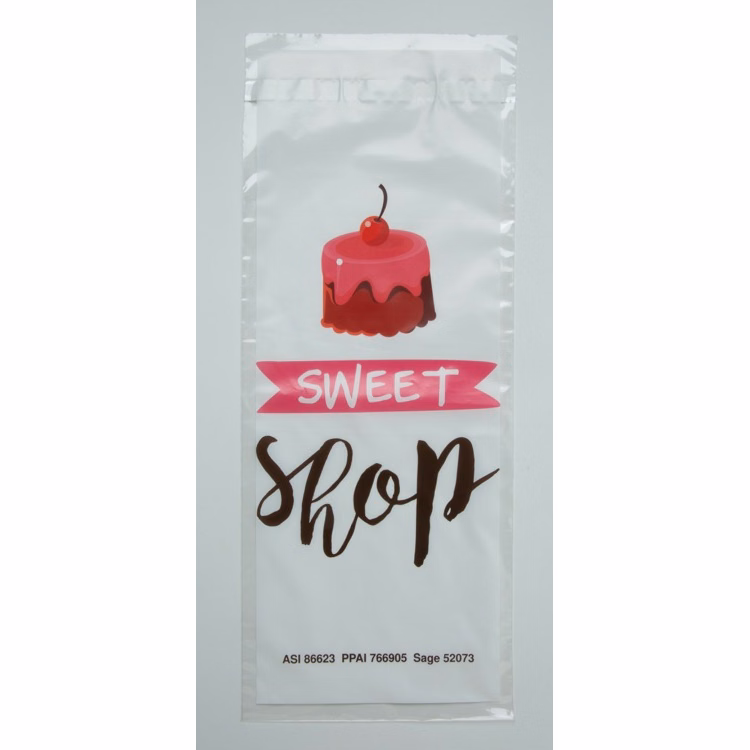 Clear Peel & Seal White Underlay 1-Sided Plastic Bag (6.75" x 13.5")