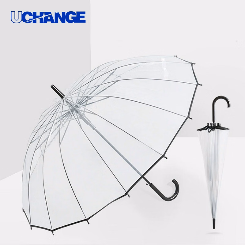 Straight Transparent Umbrella for Rain