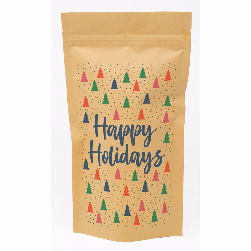 Bold Christmas Trees Predesigned Kraft Barrier Pouch (6"W x 11"H x 3"D)