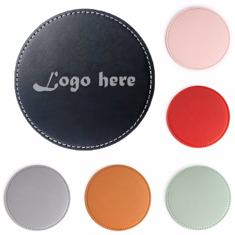 PU Leather Absorbent Round Coaster