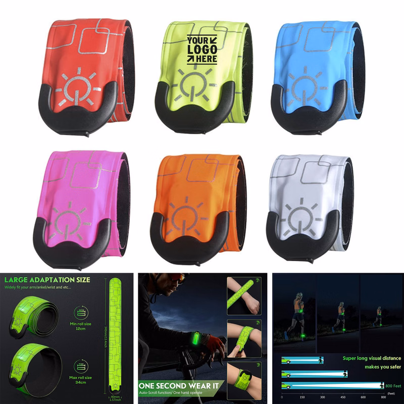 Men Women 2 Pack High Visibility Reflective Running Walking At Night Rechargeable LED Armband
