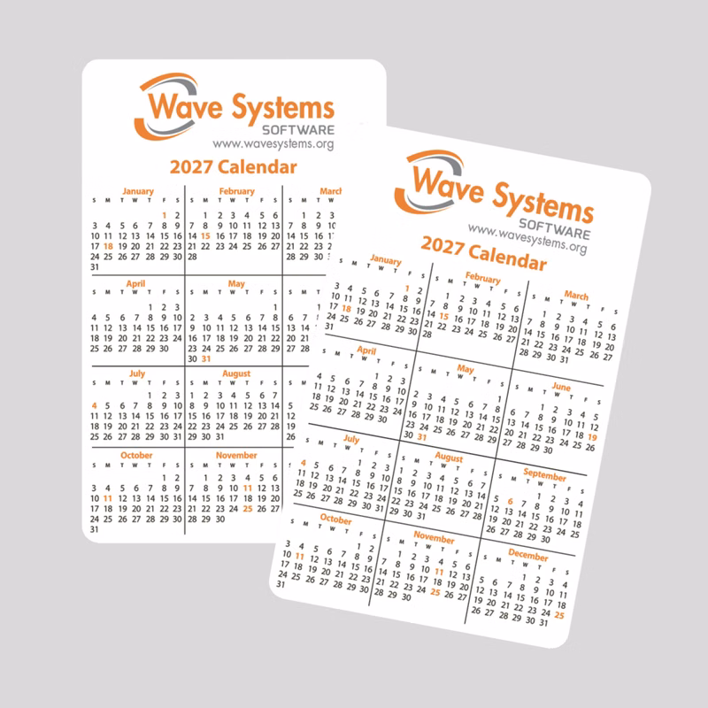 Calendar Card (Wallet Card)