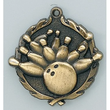 Bowling Wreath Medal, 1 3/4" 1