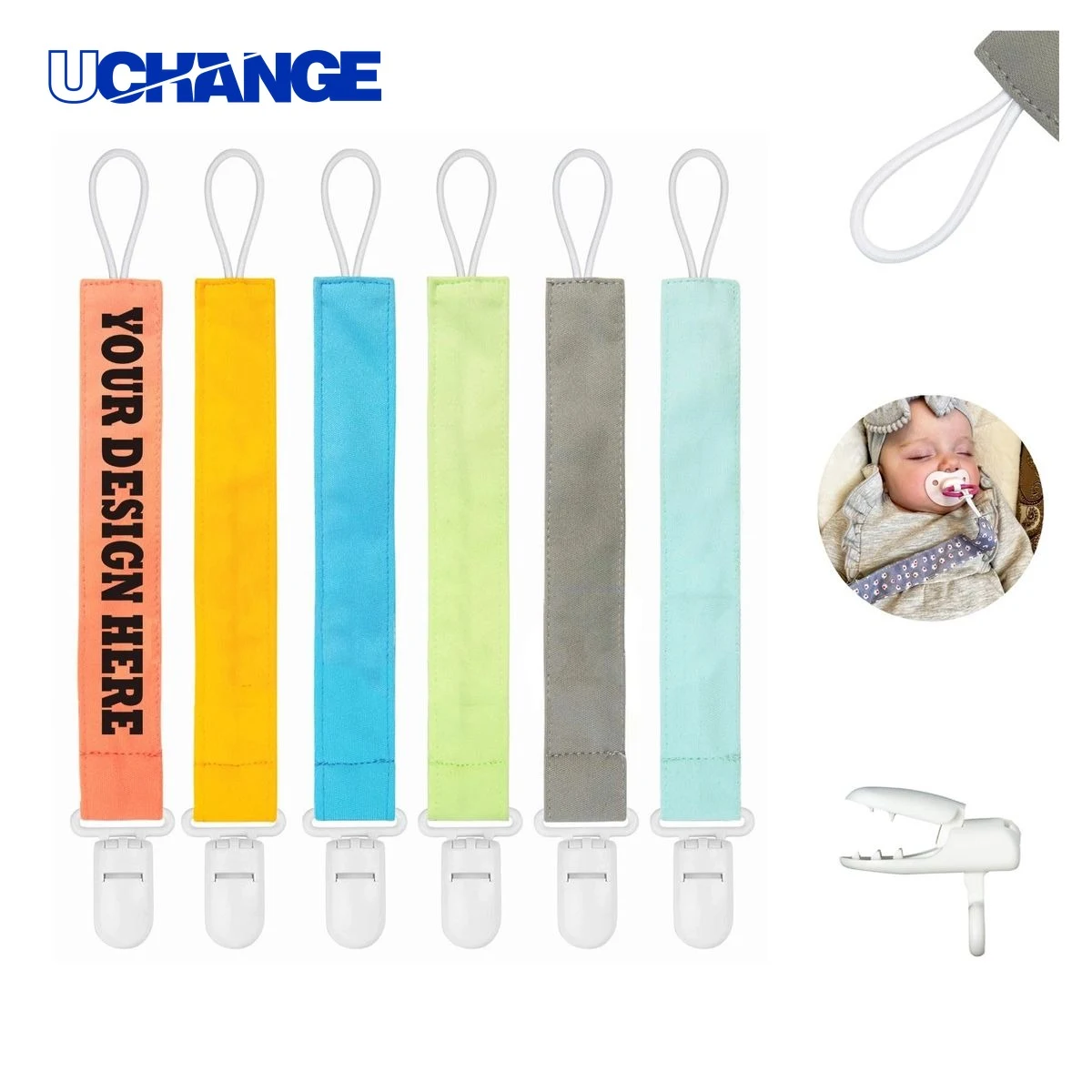 Baby Pacifier Strap with Plastic Clip 1