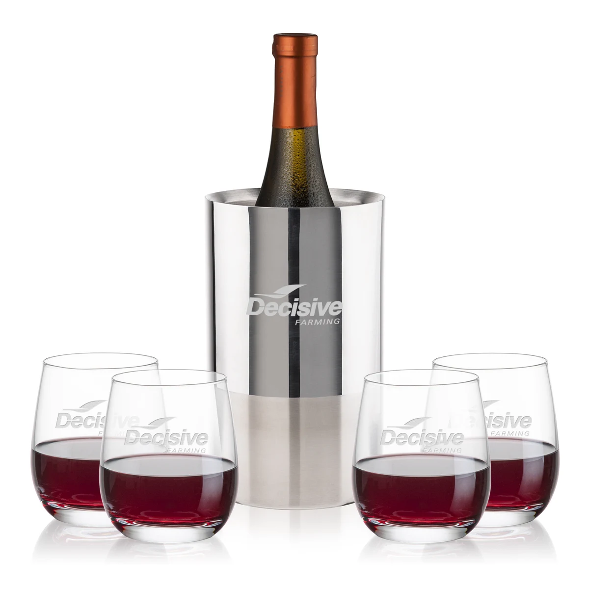 Catania Wine Cooler & Salem Stemless Wine Set 1