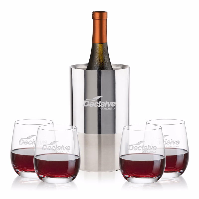 Catania Wine Cooler & Salem Stemless Wine Set