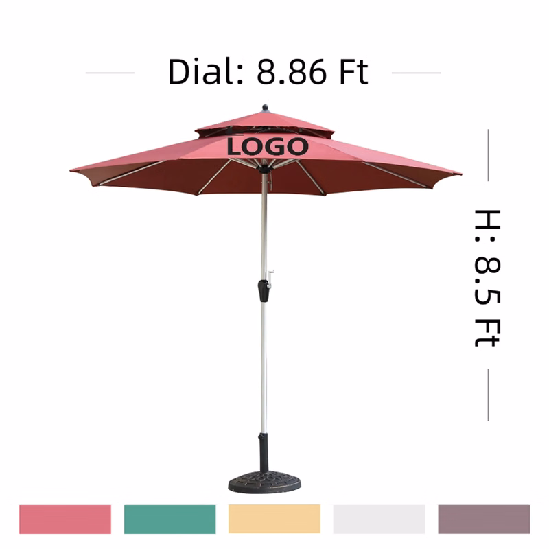 Aluminum Alloy Double Layer Outdoor Sun Patio Umbrella