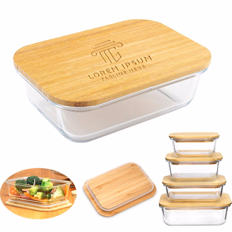 21 oz Glass Food Container w/Bamboo Lid