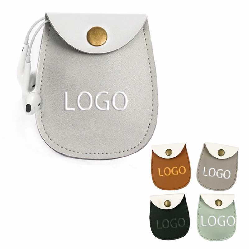 Leather Ear Bud Organizer Earphone Case