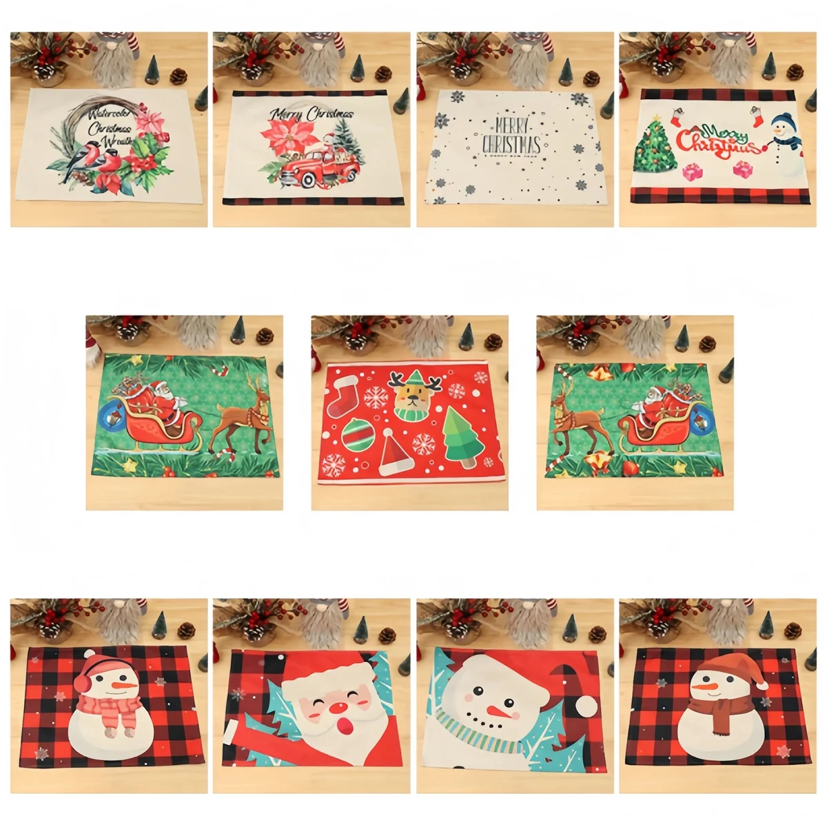 Christmas Decorations Linen Printed Placemat 1