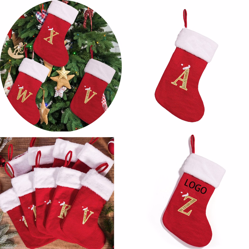 Monogrammed Christmas Stockings with Letters